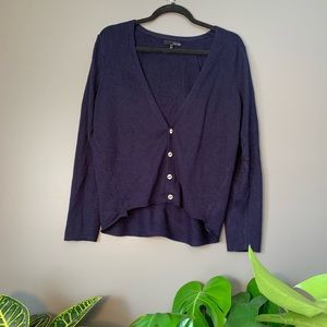 Navy OAK + FORT Cardigan with Cream Buttons